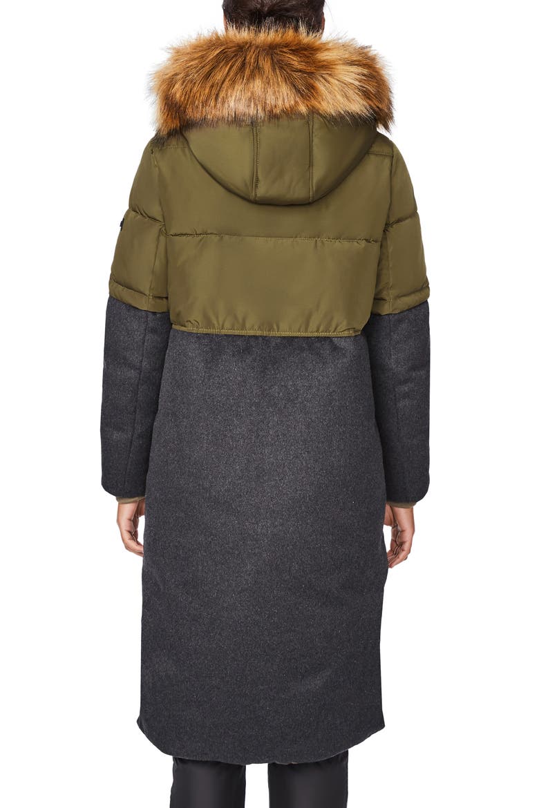 Long Parka with Faux Fur Hood Trim, Alternate, color, OLIVIA