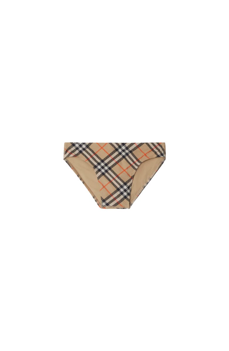 Burberry Check Swim Briefs, Alternate, color, Sand