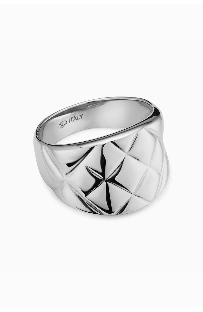 Oradina Sterling Silver Bold Quilted Ring, Alternate, color, Silver