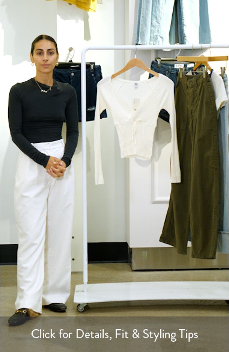 Rib Surplice Neck Sweater, sales video thumbnail