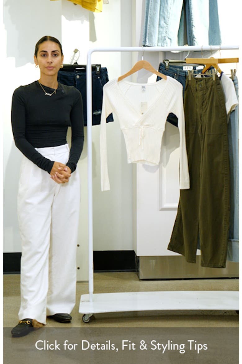 Rib Surplice Neck Sweater video