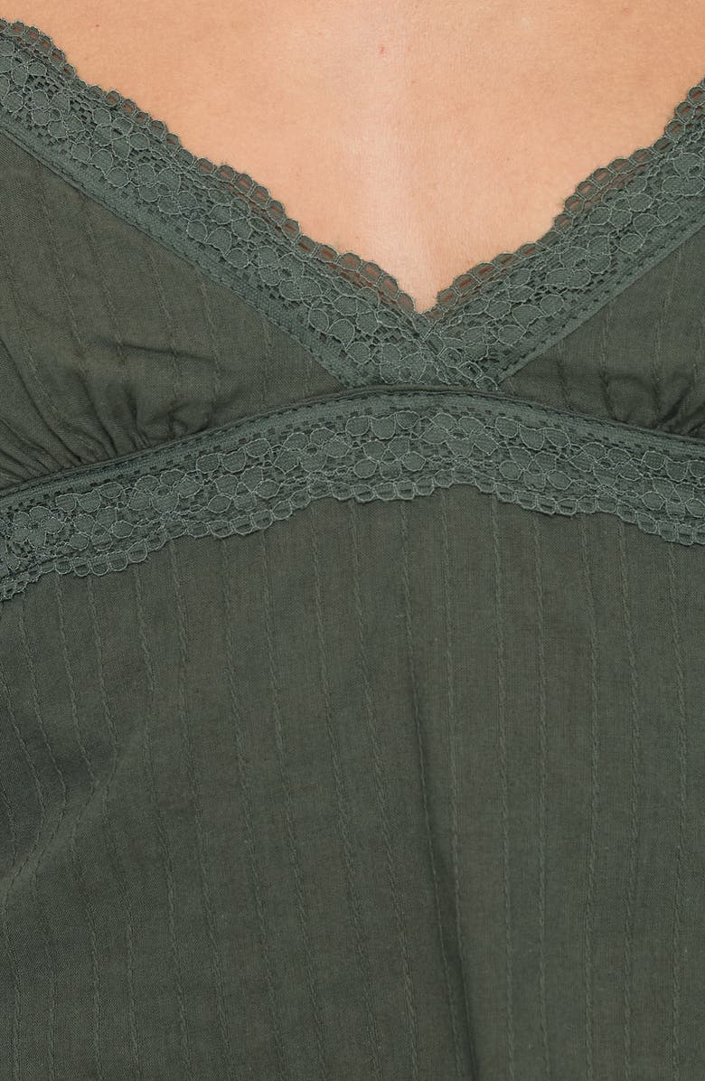 Princess Polly Lunya Lace Trim Tank, Alternate, color, Green