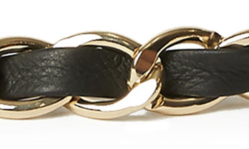 B-low The Belt Gwen Leather & Chain Belt In Black Gold