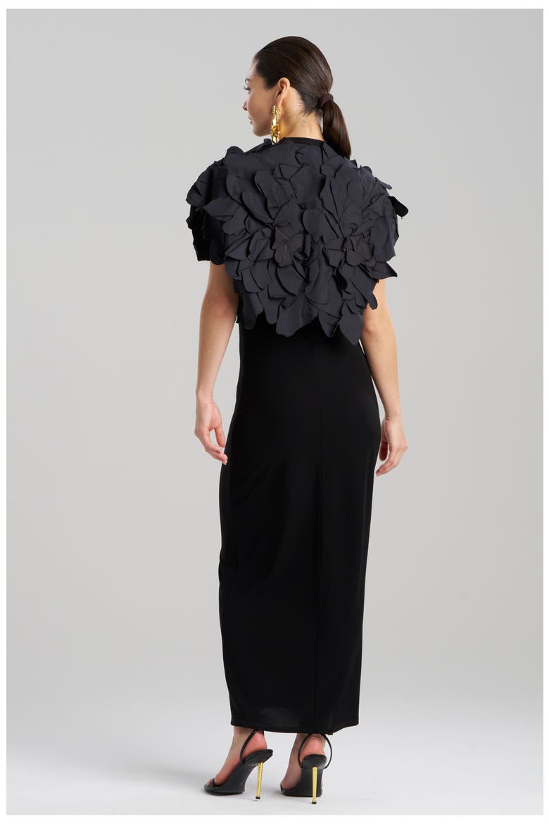 TECH COTTON TAFFETA Bolero with Embroidery, Alternate, color, BLACK