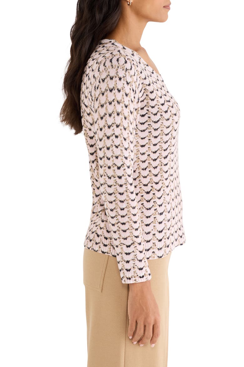 Mosaica Cotton Cord Sweater, Alternate, color, PINK MULTI
