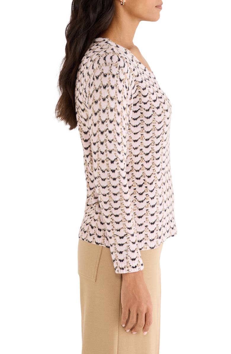 NIC+ZOE Mosaica Cotton Cord Sweater, Alternate, color, Pink Multi