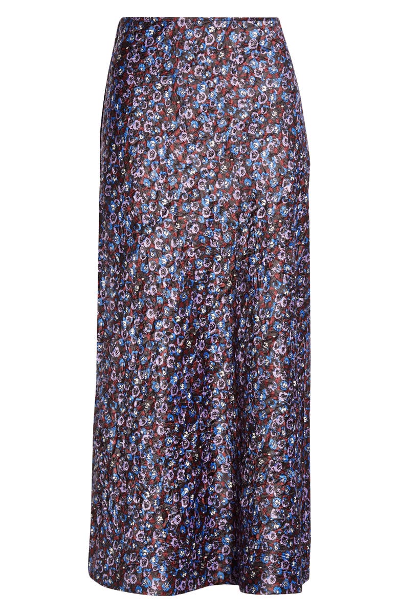 Ganni Crinkle Stretch Satin Midi Skirt, Alternate, color, 