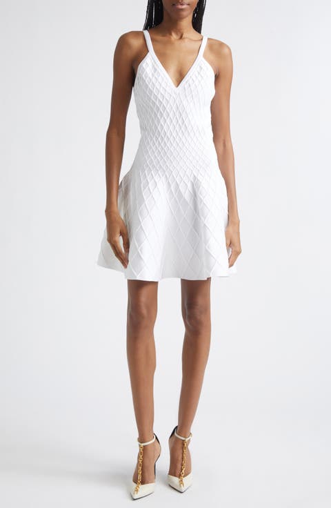 Diamond Jacquard Mini Sweater Dress