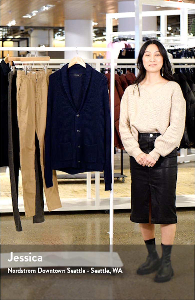 Rib Wool Blend Cardigan Sweater, sales video thumbnail