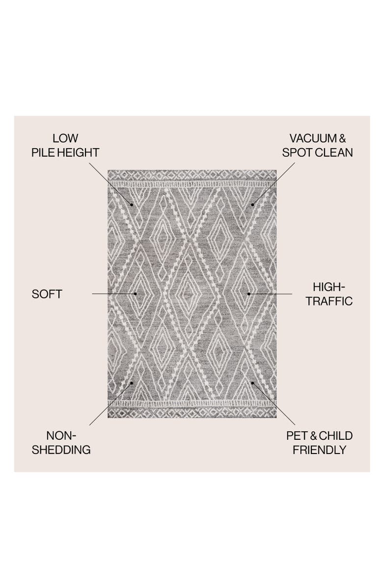 JONATHAN Y Rih Moroccan Style Diamond Area Rug, Alternate, color, Gray/Ivory