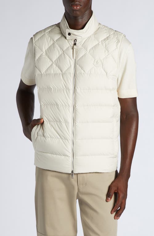Shop Moncler Down Vest In Light Beige