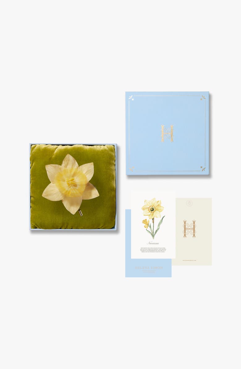 Helena Simon The Daffodil Floral Brooch, Alternate, color, Yellow