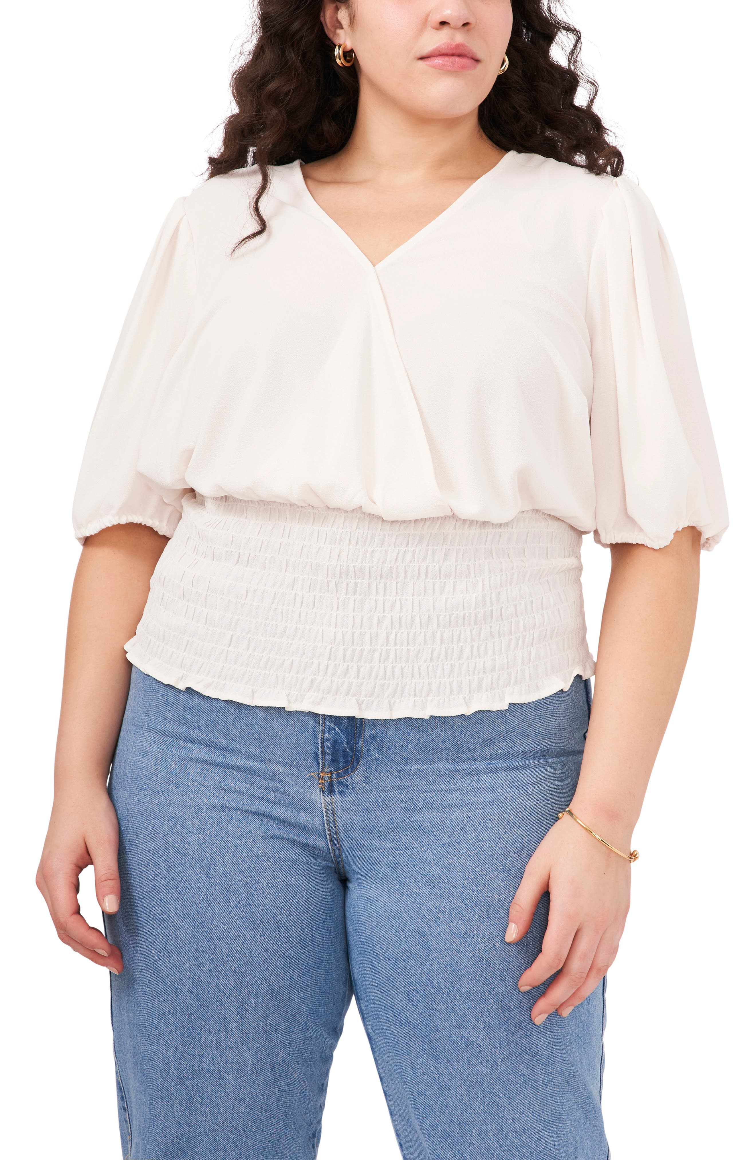 1.STATE V-Neck Smocked Top (Women) | Nordstromrack