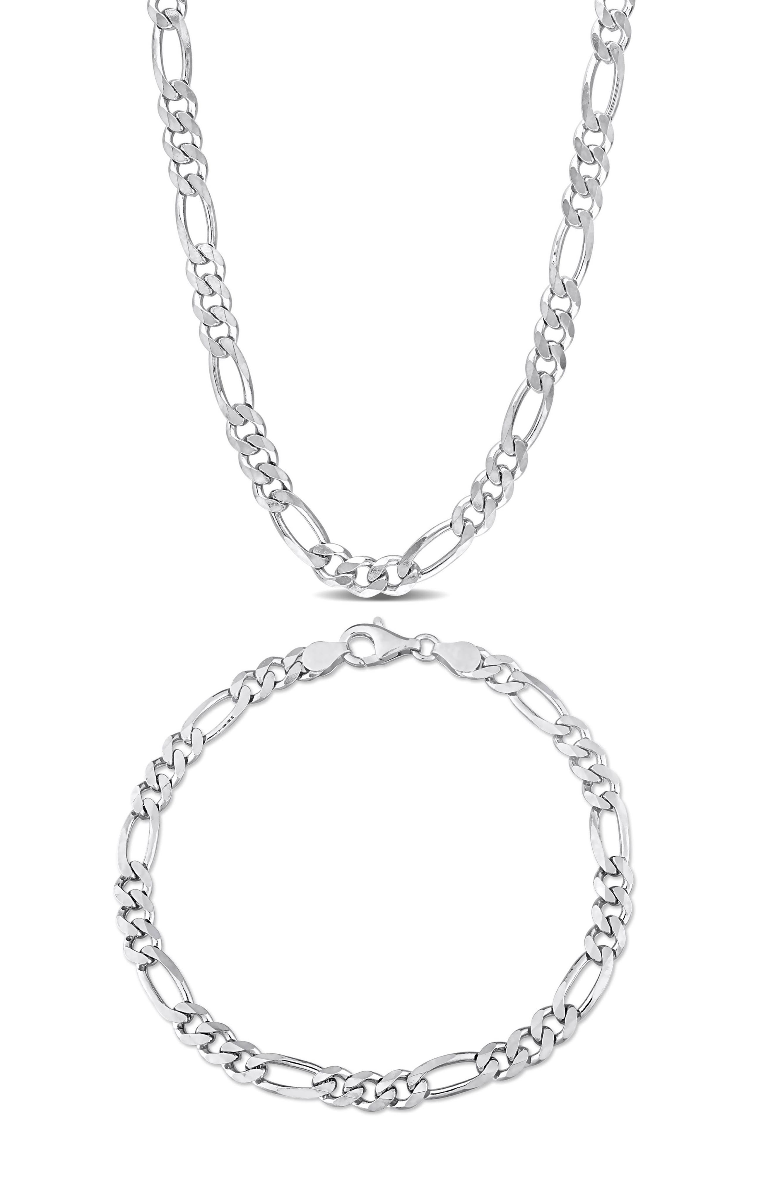 DELMAR Figaro Chain Bracelet & Necklace Set