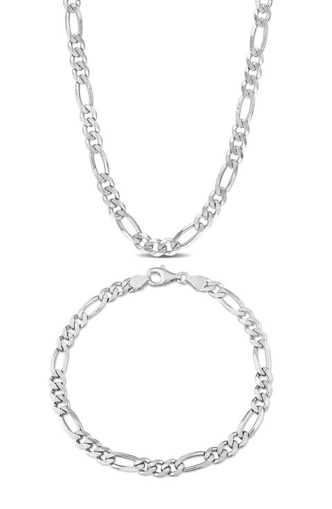 Figaro Chain Bracelet & Necklace Set