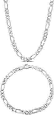 DELMAR Figaro Chain Bracelet & Necklace Set
