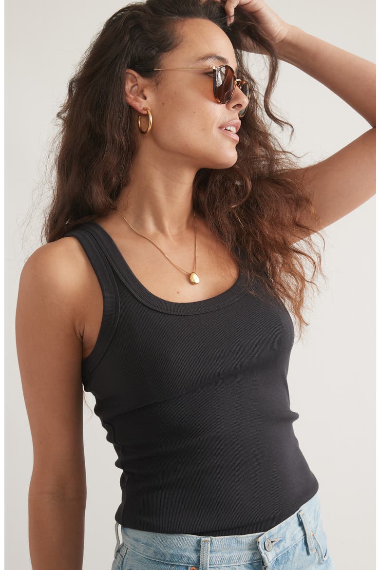 Lexi Ribbed Tank, Alternate, color, FADED BLACK