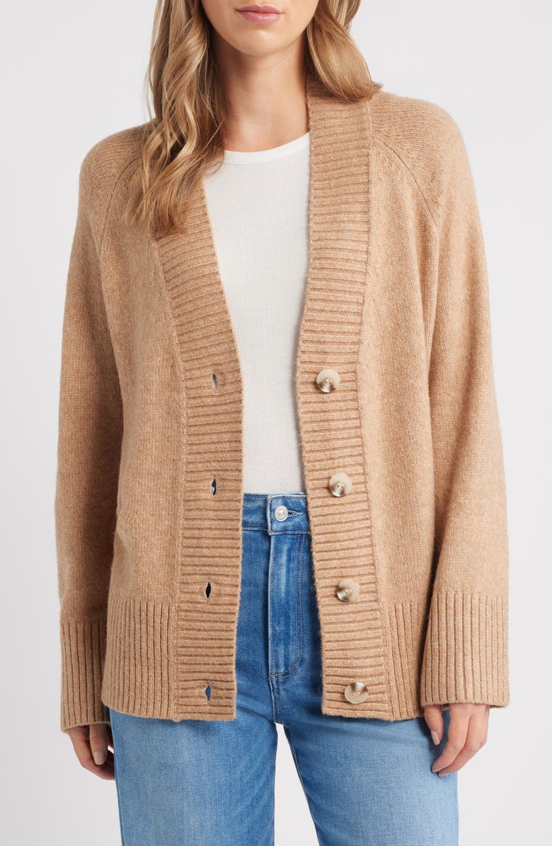 525 Miller Oversize Cozy Cardigan, Main, color, Fawn Heather