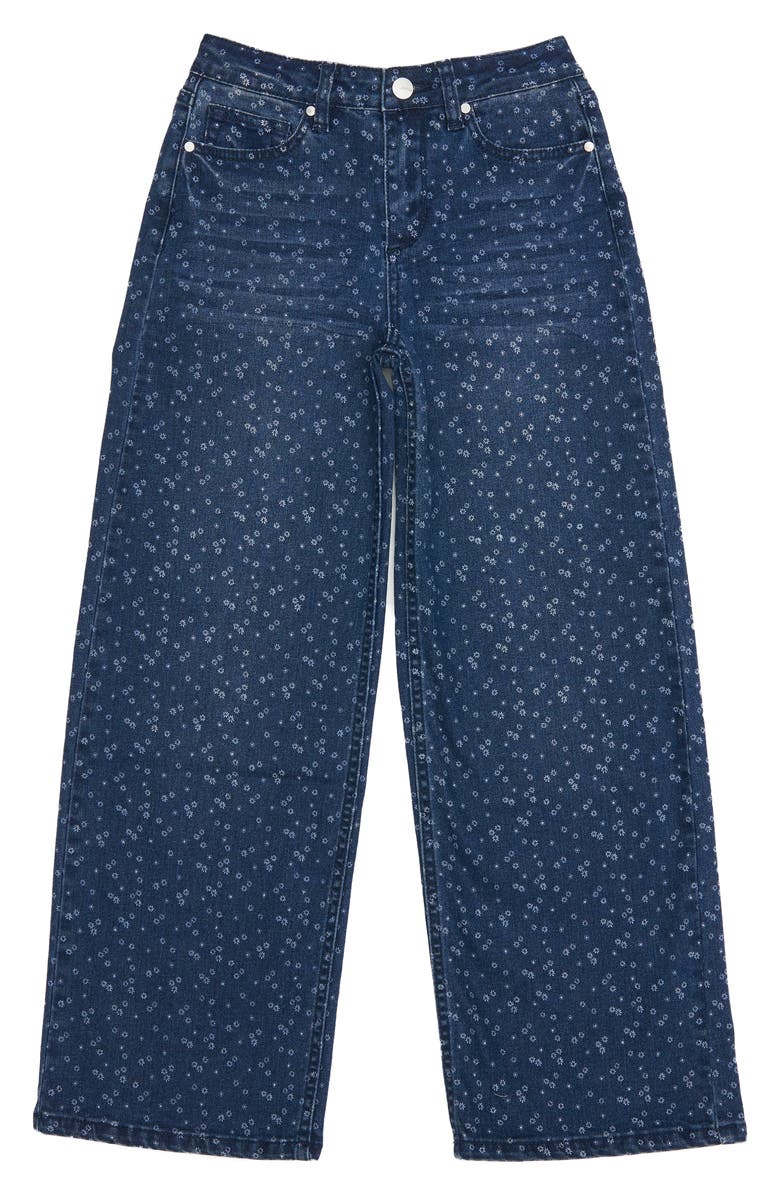 Joe's Kids' Mia Print Wide Leg Jeans, Main, color, Dark Wash