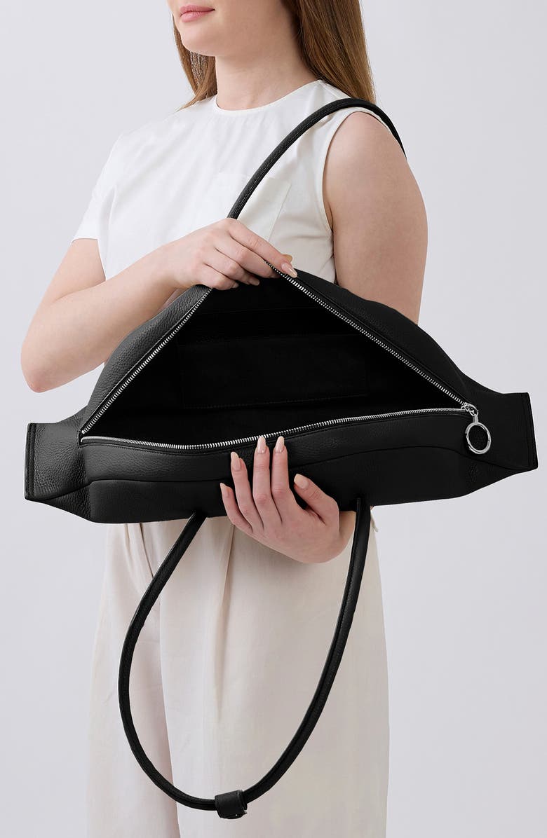 behno Laverne Leather Bowler Bag, Alternate, color, Black