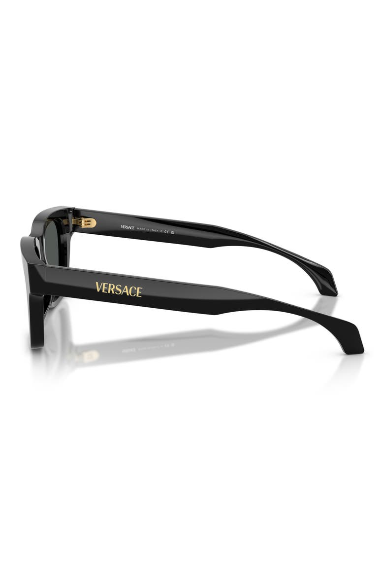 52mm Square Sunglasses, Alternate, color, BLACK / DARK GREY