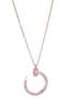 Curved Cubic Zirconia Nail Ring Pendant Necklace