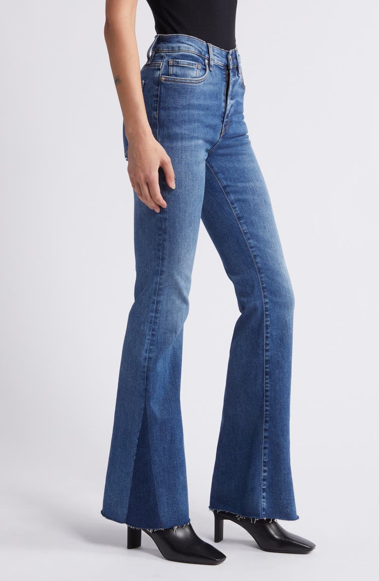 FRAME Le Easy Flare Raw Hem Jeans, Alternate, color,