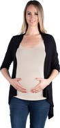 24seven Comfort Apparel Maternity Elbow Length Sleeve Open Cardigan