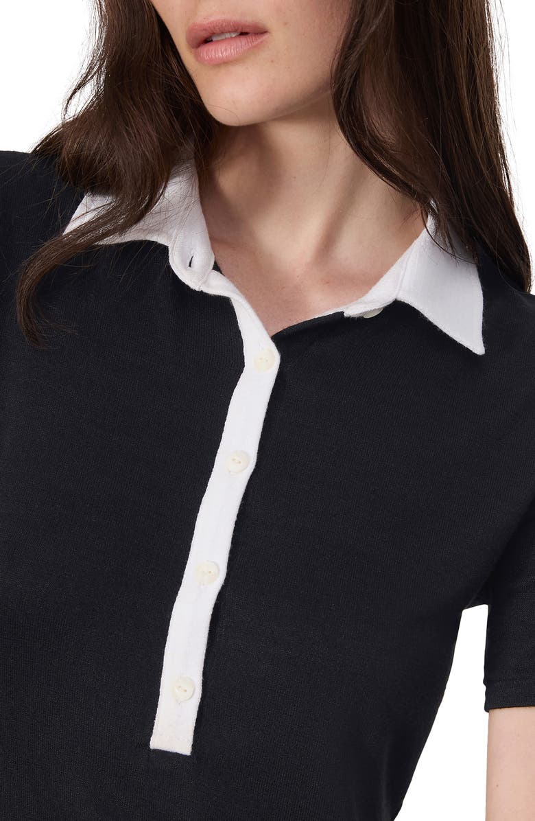 rag & bone The Knit Colorblock Polo, Alternate, color, Black