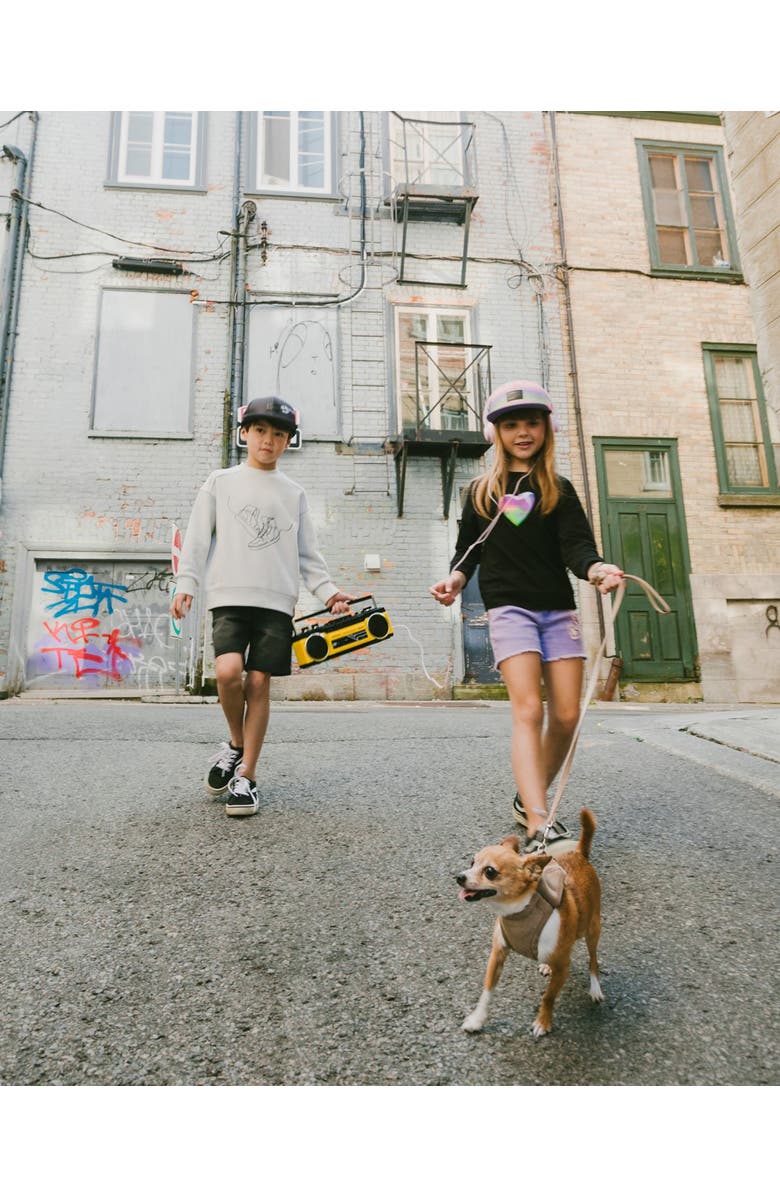 Deux par Deux Organic Cotton Jersey Rainbow Long Sleeve T-Shirt, Alternate, color, Black