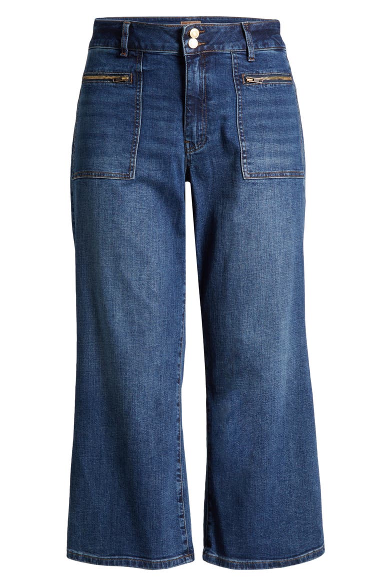 Meg Zip Pocket Ankle Wide Leg Jeans, Alternate, color, LEARNING