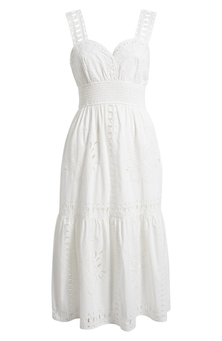 Rails Fawn Eyelet Embroidered Smocked Waist Cotton Sundress, Alternate, color, 
