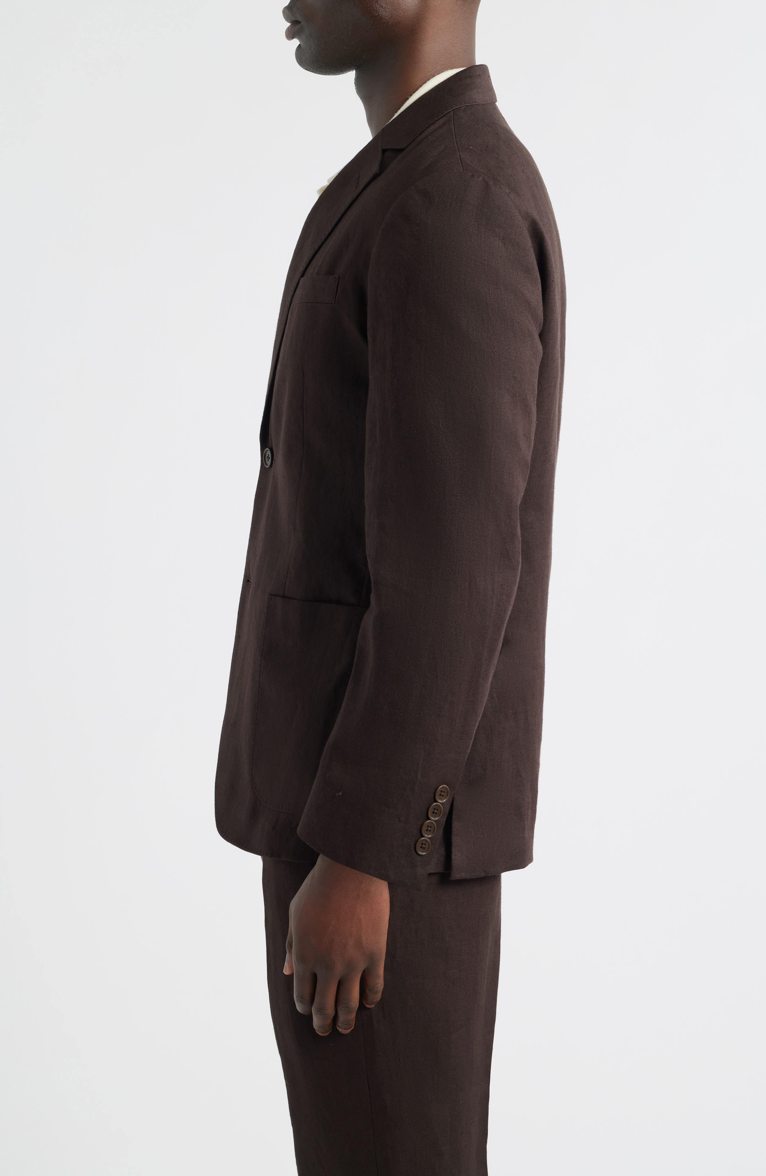 Мужские Nordstrom Henrik Trim Fit Solid Italian Linen Suit Separate Jacket — фото 3