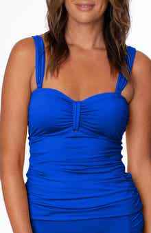 Lina Ruched Bandeau Tankini Top