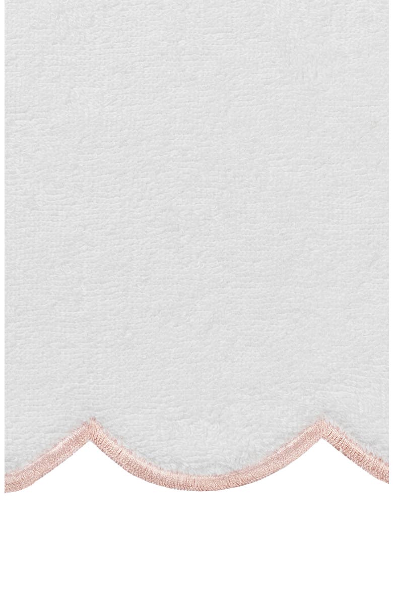 Adornia Scallop 6-Piece Towel Set, Alternate, color, WHITE/ PINK
