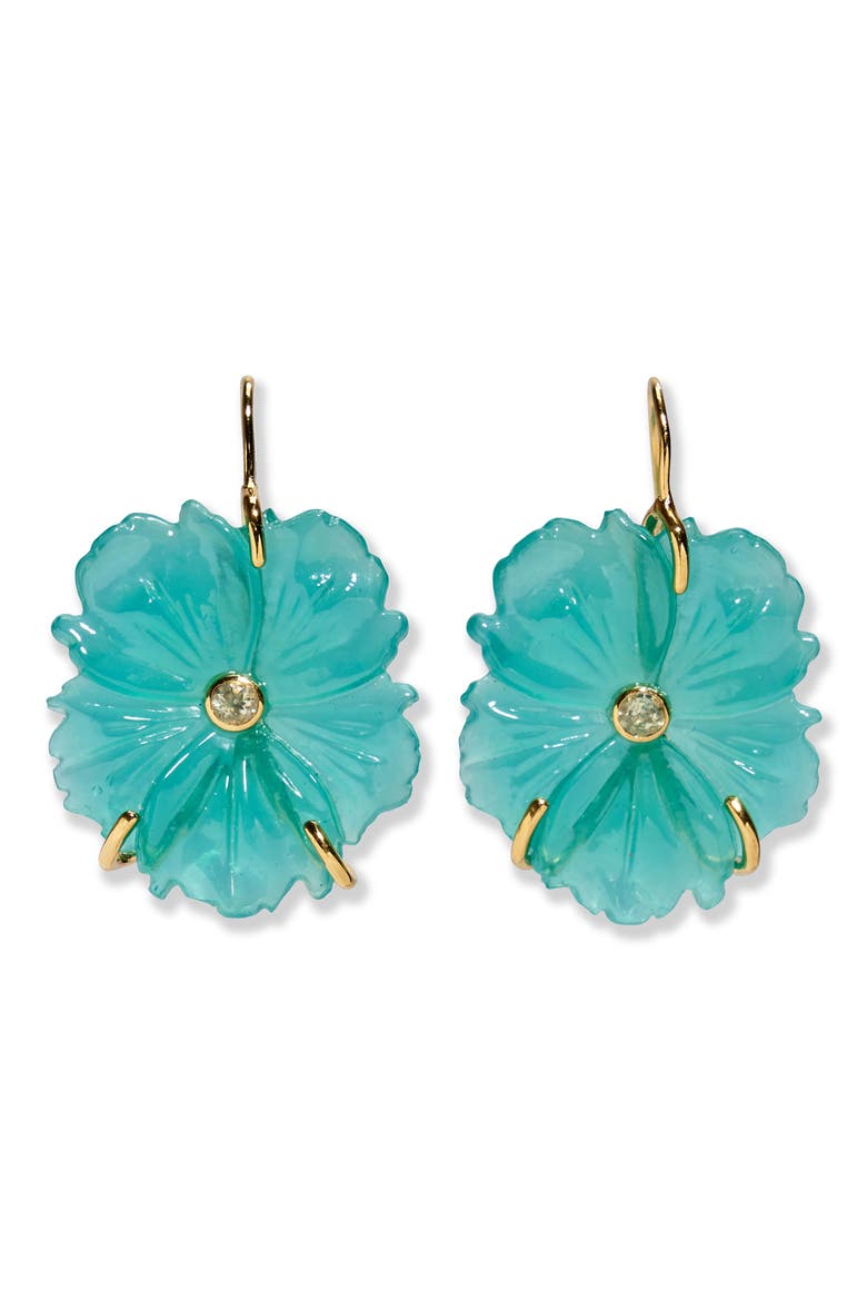 New Bloom Drop Earrings, Main, color, BLUE