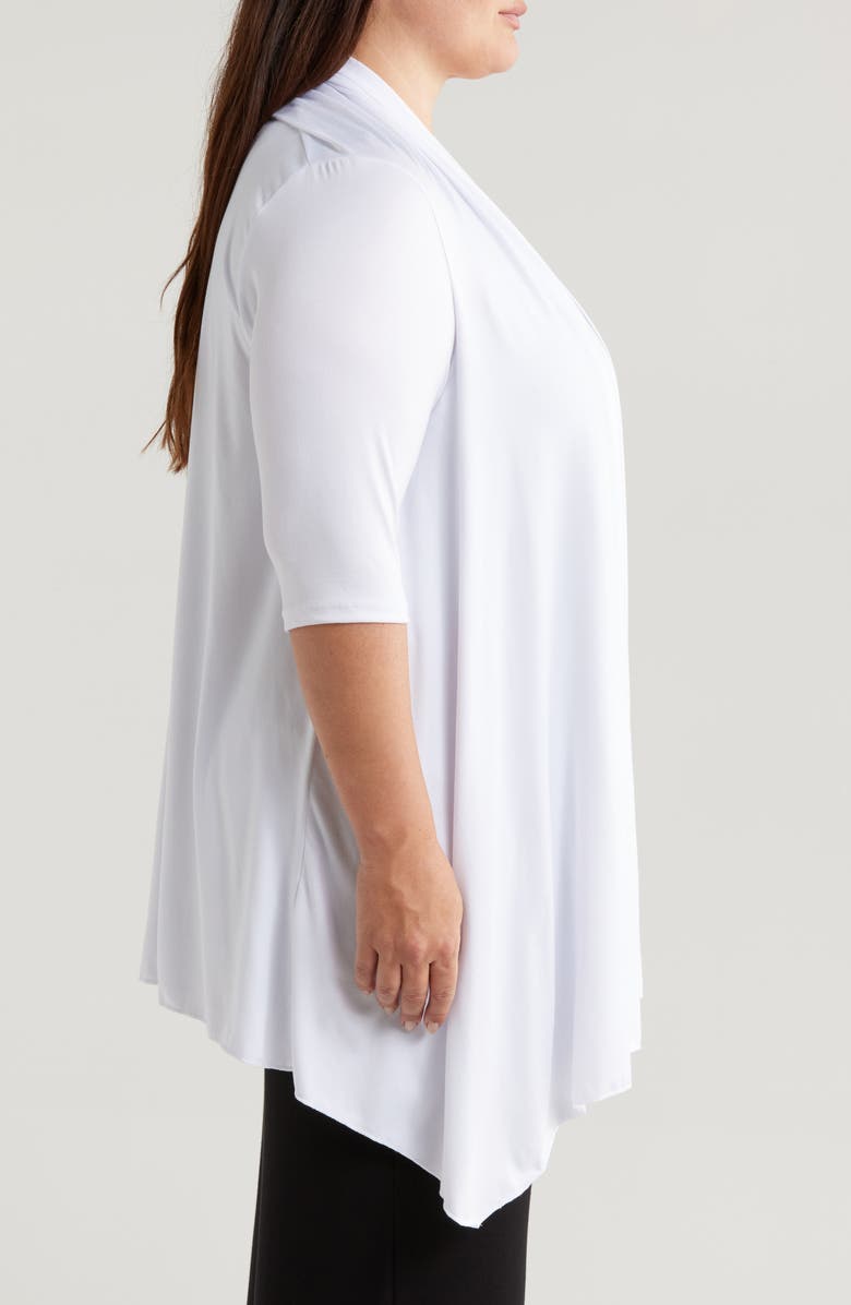 24seven Comfort Apparel Open Front Long Cardigan, Alternate, color, White
