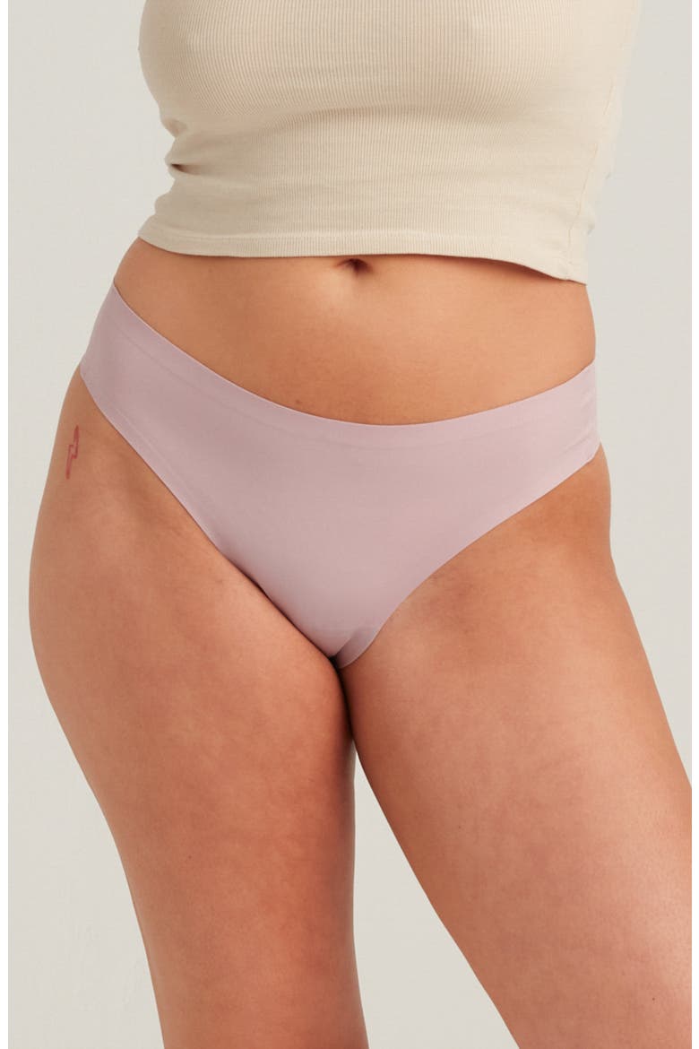 Period & Leakproof Seamless Light Absorbency Thong, Main, color, SUNSET MAUVE