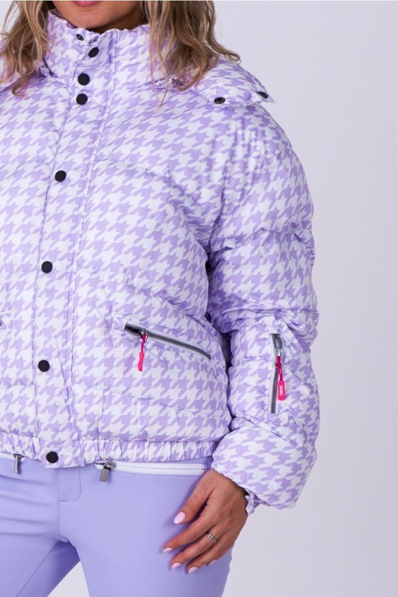 Chic Puffer Jacket - Houndstooth, Alternate, color, Purple