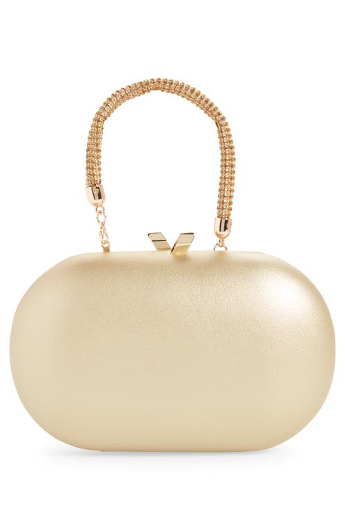 Olga Berg Anya Crystal Handle Clutch In Gold