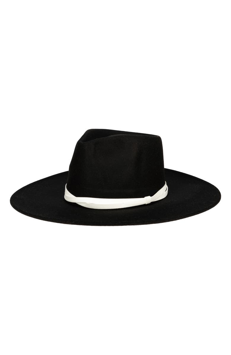 San Diego Hat Faux Felt Wide Brim Fedora, Main, color, Black