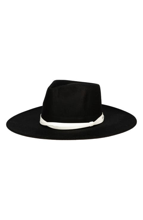 Faux Felt Wide Brim Fedora
