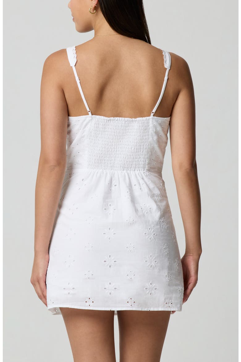 Eyelet Embroidered Cotton Mini Sundress, Alternate, color, BRIGHT WHITE