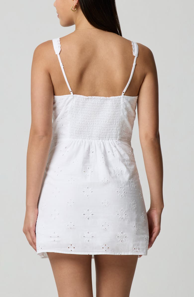 Florence by Mills Eyelet Embroidered Cotton Mini Sundress, Alternate, color, Bright White