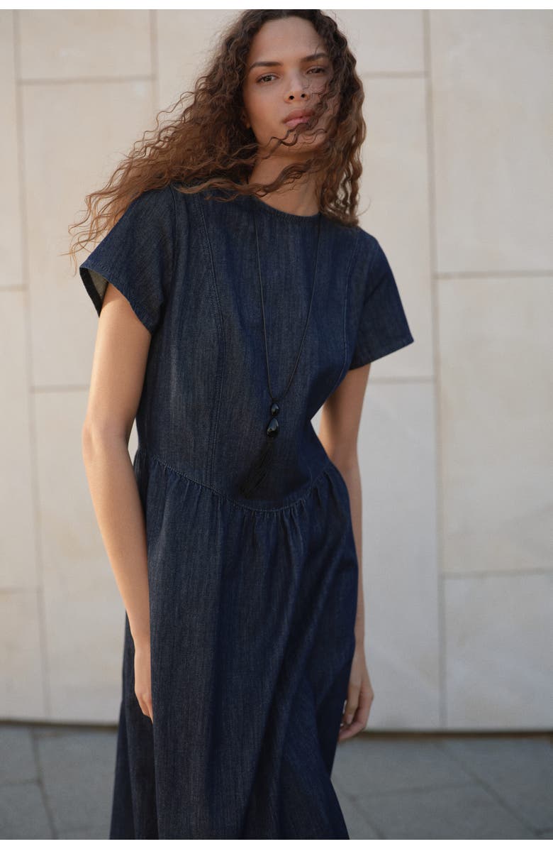 H&M Denim maxi dress, Main, color, Dark Denim Blue