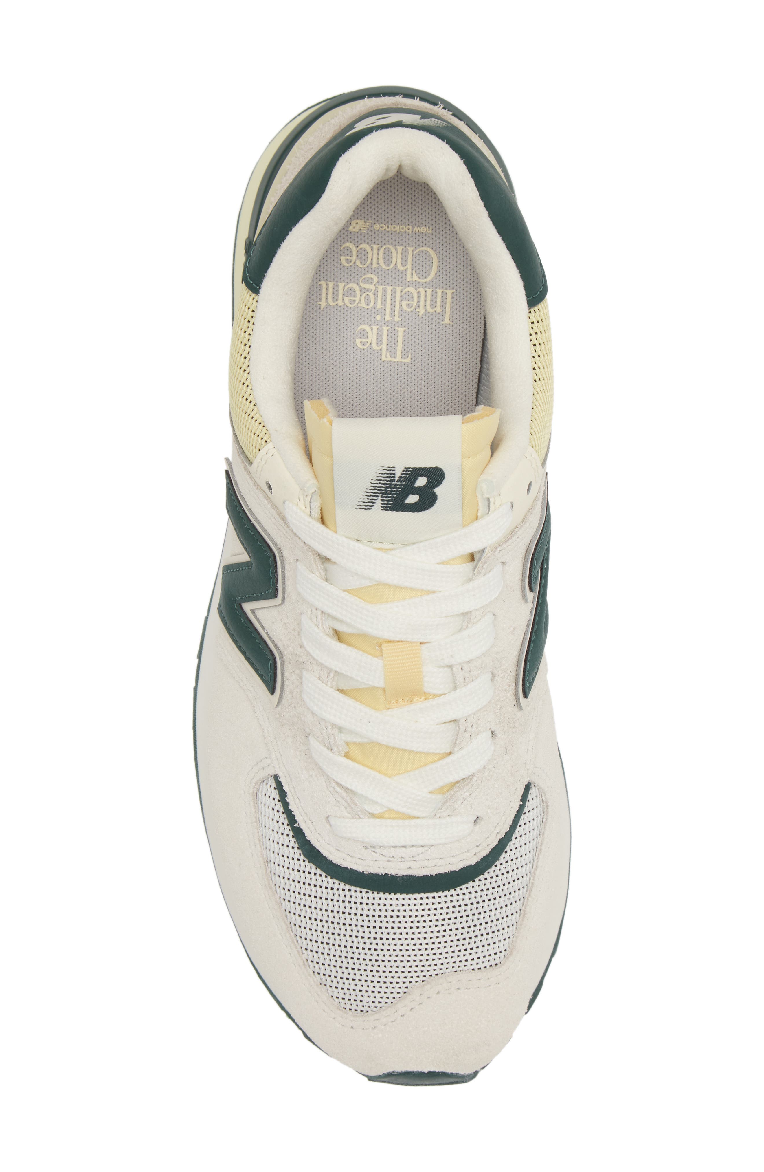 Gender Inclusive 574 Sneaker, Alternate, color, BRIGHT WHITE/ GREEN