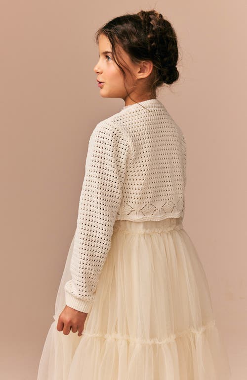 Next Kids' Open Stitch Cardigan In White
