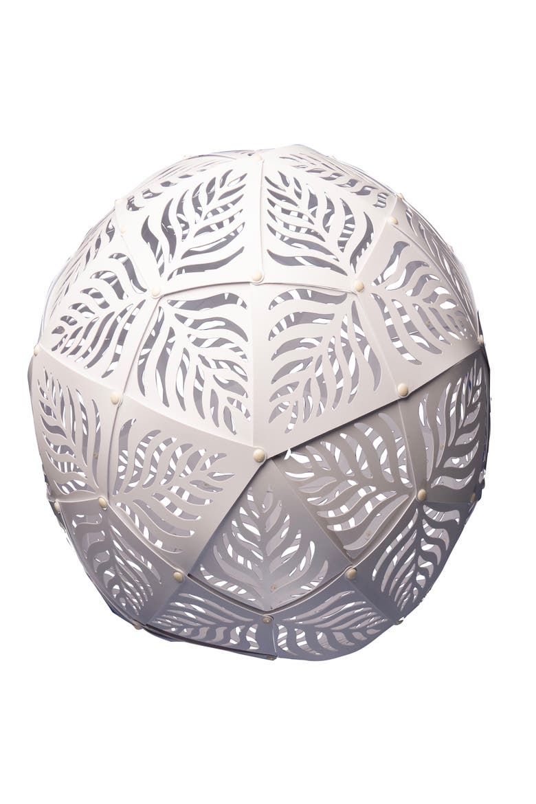 18" Solar Palm Light White Outdoor Hanging Décor, Main, color, Multicolored