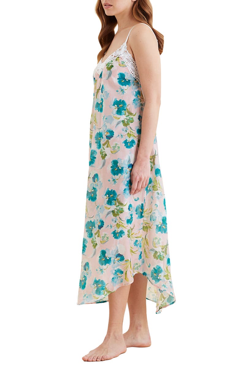 Papinelle Audrey Floral Lace Trim Nightgown, Alternate, color, Lace Pink