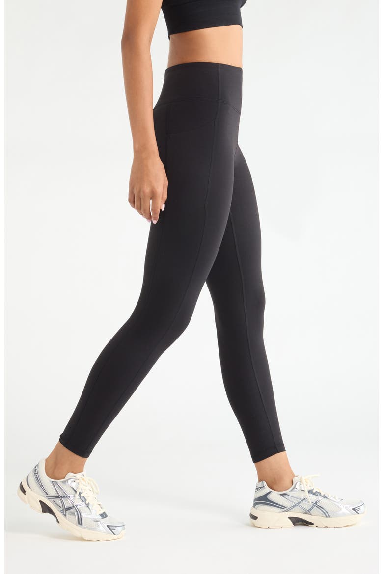 Studio Luxe High Waist Pocket Leggings, Alternate, color, BLACK